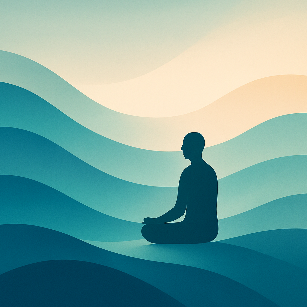 Calm illustration representing safe reflection on childhood trauma